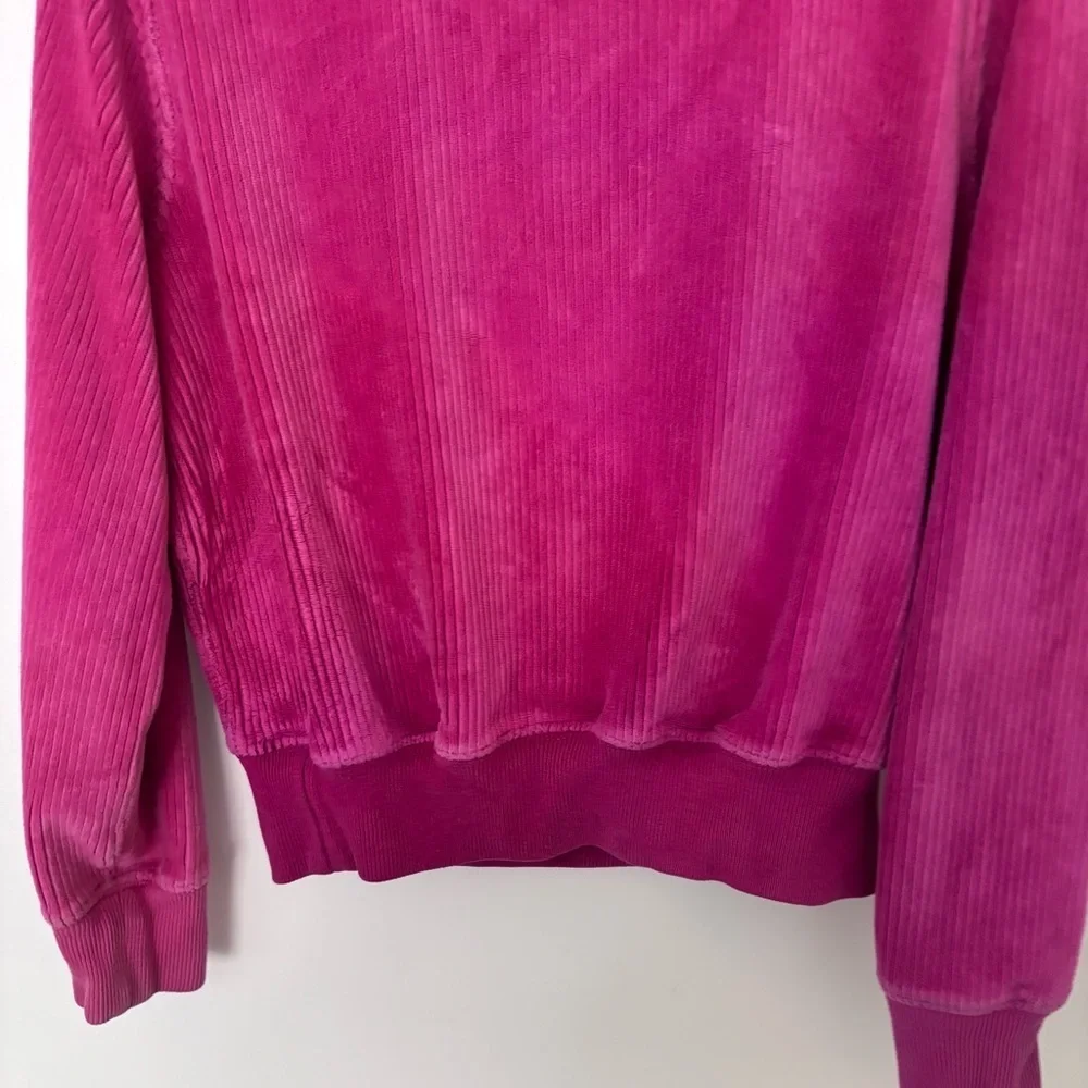 Ralph Lauren Polo girls kids quarter zip Corduroy ribbed Sweatshirt - Magenta